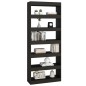 vidaXL Estantería/divisor madera de ingeniería negro 80x30x198 cm vidaXL Estantería/divisor madera de ingeniería negro 80x30x198 cm