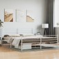 vidaXL Estructura cama metal con cabecero y pie cama blanco 193x203 cm vidaXL Estructura cama metal con cabecero y pie cama blanco 193x203 cm