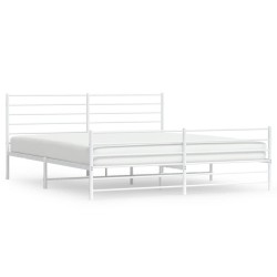 vidaXL Estructura cama metal con cabecero y pie cama blanco 193x203 cm