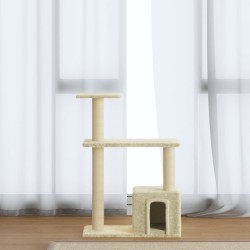 vidaXL Rascador para gatos con postes de sisal crema 70 cm
