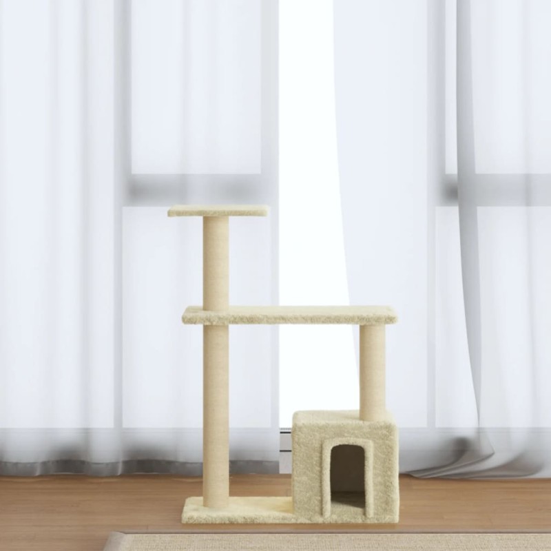 vidaXL Rascador para gatos con postes de sisal crema 70 cm vidaXL Rascador para gatos con postes de sisal crema 70 cm