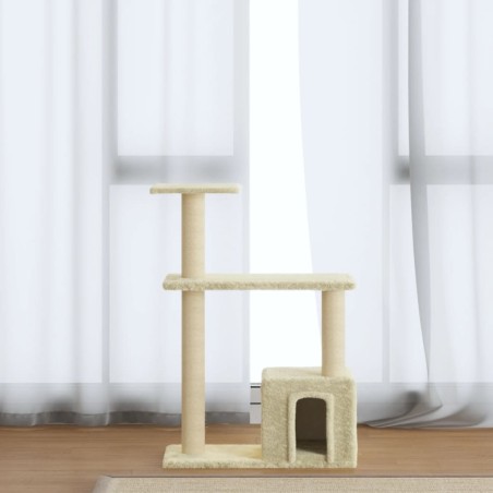 vidaXL Rascador para gatos con postes de sisal crema 70 cm
