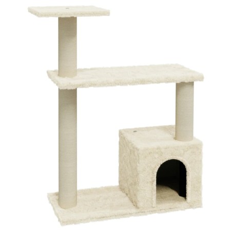 vidaXL Rascador para gatos con postes de sisal crema 70 cm