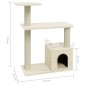 vidaXL Rascador para gatos con postes de sisal crema 70 cm vidaXL Rascador para gatos con postes de sisal crema 70 cm