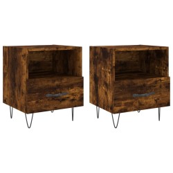 vidaXL Mesita noche 2 uds madera ingeniería roble ahumado 40x35x47,5cm