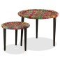 vidaXL Juego de mesas de centro con detalles chindi 2 uds multicolor vidaXL Juego de mesas de centro con detalles chindi 2 uds multicolor