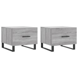 vidaXL Mesas de centro 2 uds madera ingeniería gris Sonoma 50x50x40 cm