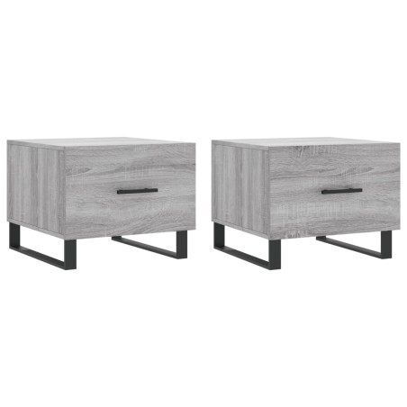 vidaXL Mesas de centro 2 uds madera ingeniería gris Sonoma 50x50x40 cm