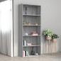 vidaXL Estantería 5 pisos madera contrachapada gris Sonoma 80x30x189cm vidaXL Estantería 5 pisos madera contrachapada gris Sonoma 80x30x189cm