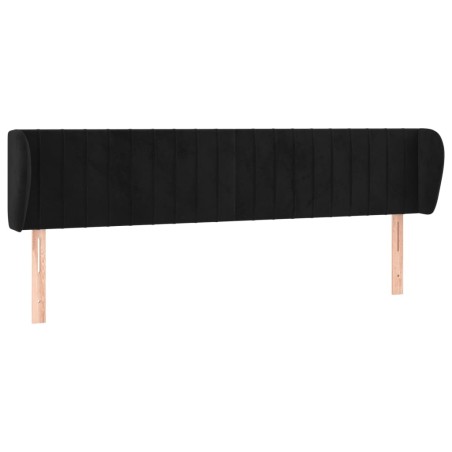 vidaXL Cabecero de terciopelo negro 203x23x78/88 cm