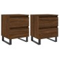 vidaXL Mesitas noche 2 uds madera ingeniería marrón roble 40x35x50 cm