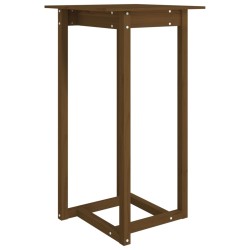 vidaXL Mesa alta de bar madera maciza de pino marrón miel 60x60x110 cm