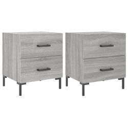 vidaXL Mesitas noche 2 uds madera ingeniería gris Sonoma 40x35x47,5 cm