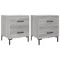 vidaXL Mesitas noche 2 uds madera ingeniería gris Sonoma 40x35x47,5 cm