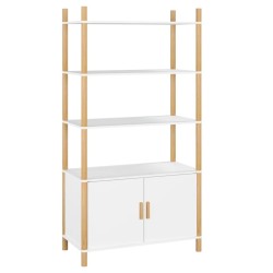vidaXL Aparador alto madera contrachapada blanco 80x40x153 cm
