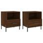 vidaXL Mesita noche 2 uds madera ingeniería marrón roble 40x35x47,5 cm vidaXL Mesita noche 2 uds madera ingeniería marrón roble 40x35x47,5 cm