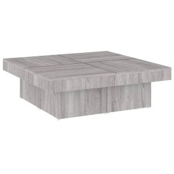 vidaXL Mesa de centro madera contrachapada gris Sonoma 90x90x28 cm