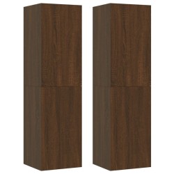 vidaXL Muebles para TV de pared 2 uds roble marrón 30,5x30x110 cm