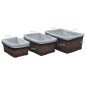 vidaXL Juego de cestas apilables 3 piezas sauce natural marrón vidaXL Juego de cestas apilables 3 piezas sauce natural marrón