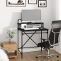 vidaXL Escritorio de hierro y madera contrachapada negro 80x50x90 cm
