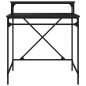vidaXL Escritorio de hierro y madera contrachapada negro 80x50x90 cm