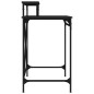 vidaXL Escritorio de hierro y madera contrachapada negro 80x50x90 cm