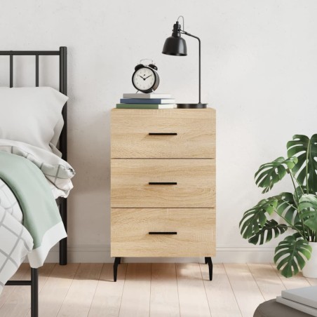 vidaXL Mesita de noche madera de ingeniería roble Sonoma 40x40x66 cm
