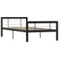 vidaXL Estructura de cama de metal negro y blanco 100x200 cm vidaXL Estructura de cama de metal negro y blanco 100x200 cm