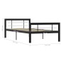 vidaXL Estructura de cama de metal negro y blanco 100x200 cm vidaXL Estructura de cama de metal negro y blanco 100x200 cm