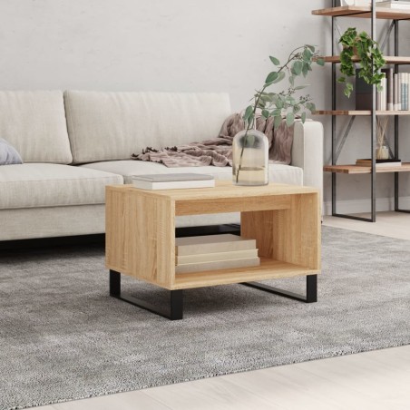 vidaXL Mesa de centro madera de ingeniería roble Sonoma 60x50x40 cm