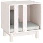 vidaXL Caseta para perros madera maciza de pino blanco 50x40x52 cm