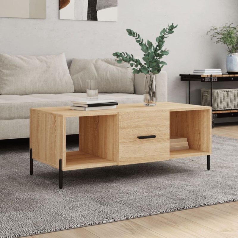 vidaXL Mesa de centro madera contrachapada roble Sonoma 102x50x40 cm vidaXL Mesa de centro madera contrachapada roble Sonoma 102x50x40 cm