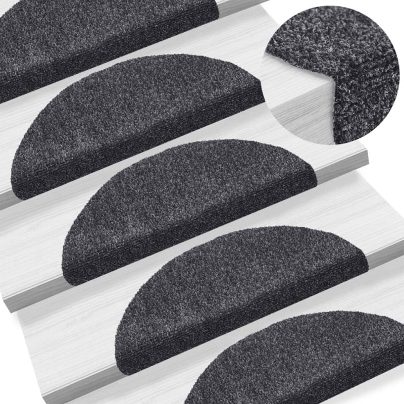 vidaXL Alfombrillas de escaleras autoadhesivas 10 uds gris 56x17x3 cm vidaXL Alfombrillas de escaleras autoadhesivas 10 uds gris 56x17x3 cm