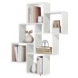 FMD Estantería de pared con 8 compartimentos blanca FMD Estantería de pared con 8 compartimentos blanca