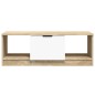 vidaXL Mesa de centro madera contrachapada blanco y roble 102x50x36 cm vidaXL Mesa de centro madera contrachapada blanco y roble 102x50x36 cm
