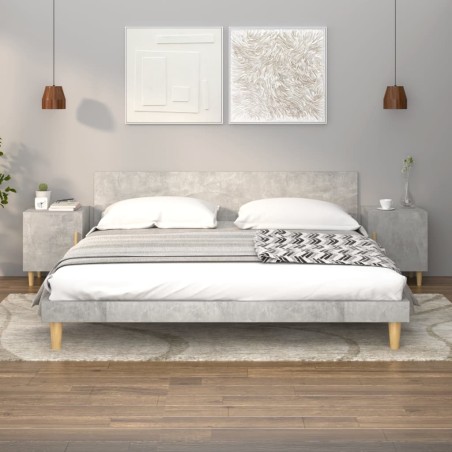 vidaXL Mesitas de noche 2 uds madera contrachapada gris hormigón