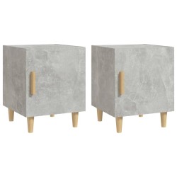 vidaXL Mesitas de noche 2 uds madera contrachapada gris hormigón