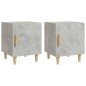vidaXL Mesitas de noche 2 uds madera contrachapada gris hormigón