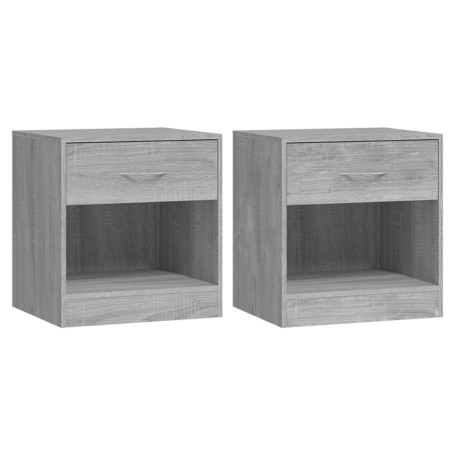 vidaXL Mesitas de noche 2 unidades con cajón gris Sonoma