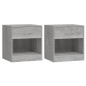 vidaXL Mesitas de noche 2 unidades con cajón gris Sonoma