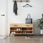 vidaXL Banco zapatero madera de ingeniería roble Sonoma 102x35x55 cm