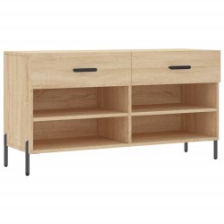 vidaXL Banco zapatero madera de ingeniería roble Sonoma 102x35x55 cm