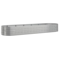 vidaXL Jardinera arriate acero recubrimiento polvo plata 510x140x68 cm