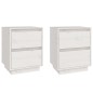 vidaXL Mesitas de noche 2 uds madera maciza de pino blanco 40x35x50 cm vidaXL Mesitas de noche 2 uds madera maciza de pino blanco 40x35x50 cm