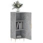 vidaXL Aparador de madera contrachapada gris hormigón 34,5x34x90 cm