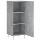 vidaXL Aparador de madera contrachapada gris hormigón 34,5x34x90 cm