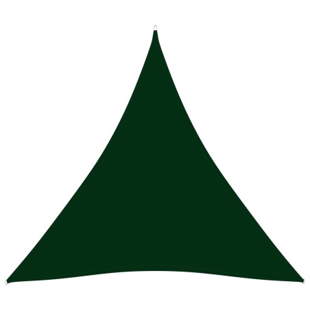 vidaXL Toldo de vela triangular tela Oxford verde oscuro 4x4x4 m