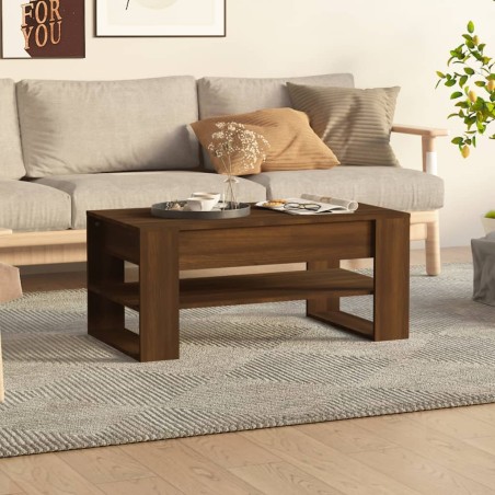 vidaXL Mesa de centro madera contrachapada roble marrón 102x55x45 cm