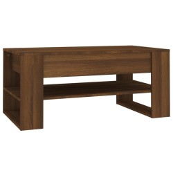 vidaXL Mesa de centro madera contrachapada roble marrón 102x55x45 cm
