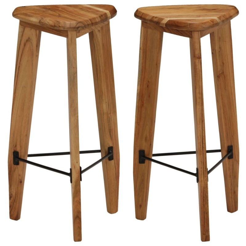 vidaXL Taburetes de cocina 2 unidades madera maciza de acacia vidaXL Taburetes de cocina 2 unidades madera maciza de acacia